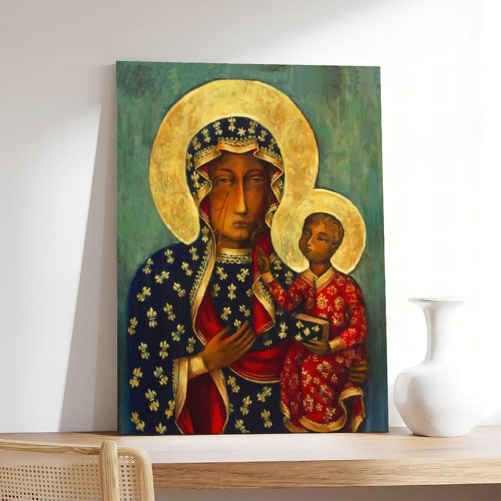 Poster "Our Lady of Czestochowa", schwarze Madonna von Jasna Gora, Schrein, Schlafzimmer, Leinwand, Dekor, Sportlandschaft, Büro, Raumdekoration, Geschenkrahmen, 50 x 75 cm - Image 2