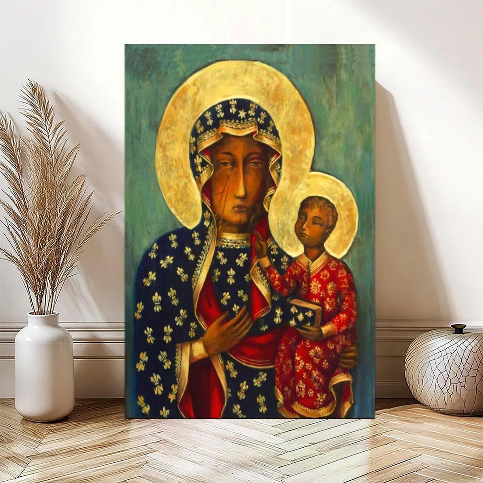 Poster "Our Lady of Czestochowa", schwarze Madonna von Jasna Gora, Schrein, Schlafzimmer, Leinwand, Dekor, Sportlandschaft, Büro, Raumdekoration, Geschenkrahmen, 50 x 75 cm - Image 3