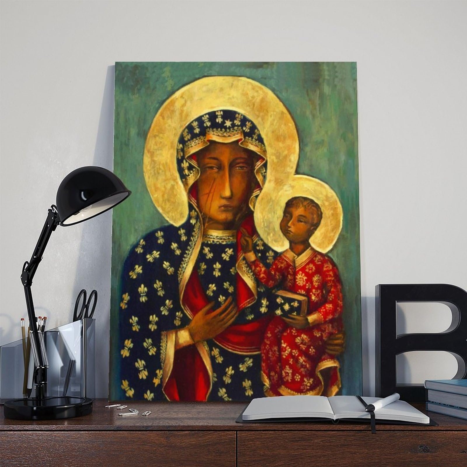 Poster "Our Lady of Czestochowa", schwarze Madonna von Jasna Gora, Schrein, Schlafzimmer, Leinwand, Dekor, Sportlandschaft, Büro, Raumdekoration, Geschenkrahmen, 50 x 75 cm - Image 4