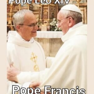 Postkarte Papst Leo XIV. Robert Franziskus Prevost und Papst Franziskus Francesco Vatikan Gedenkpostkarte auf Papier, glänzend, 220 g/m², Postkarte oder Mini-Poster, 12,7 x 17,8 cm - Image 1