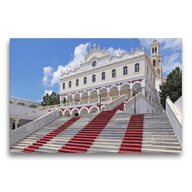 Premium Textil-Leinwand 75 x 50 cm Querformat Premium Textil-Leinwand 75 cm x 50 cm quer Kirche Panagia Evangelistria, Tinos-Stadt, Insel Tinos | Wandbild, HD-Bild auf Keilrahmen, Wanddekoration, Kuns - Image 1