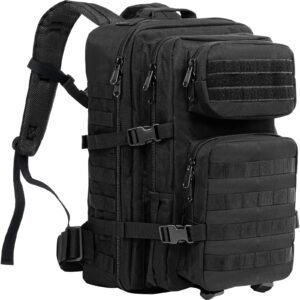 ProCase 40L Militär Taktische Rucksack, Große Kapazität 3 Tage Armee Assault Pack Bag Go Bag Rucksack für Wandern Jagd, Trekking und Camping und andere Outdoor Aktivitäten –Schwarz - Image 1