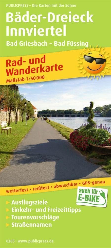 Publicpress Rad- und Wanderkarte Bäder-Dreieck, Innviertel 1:200.000: Rad- und Wanderkarte mit Ausflugszielen, Einkehr- und Freizeittipps, ... 1:50000 (Rad- und Wanderkarte: RuWK) - Image 1