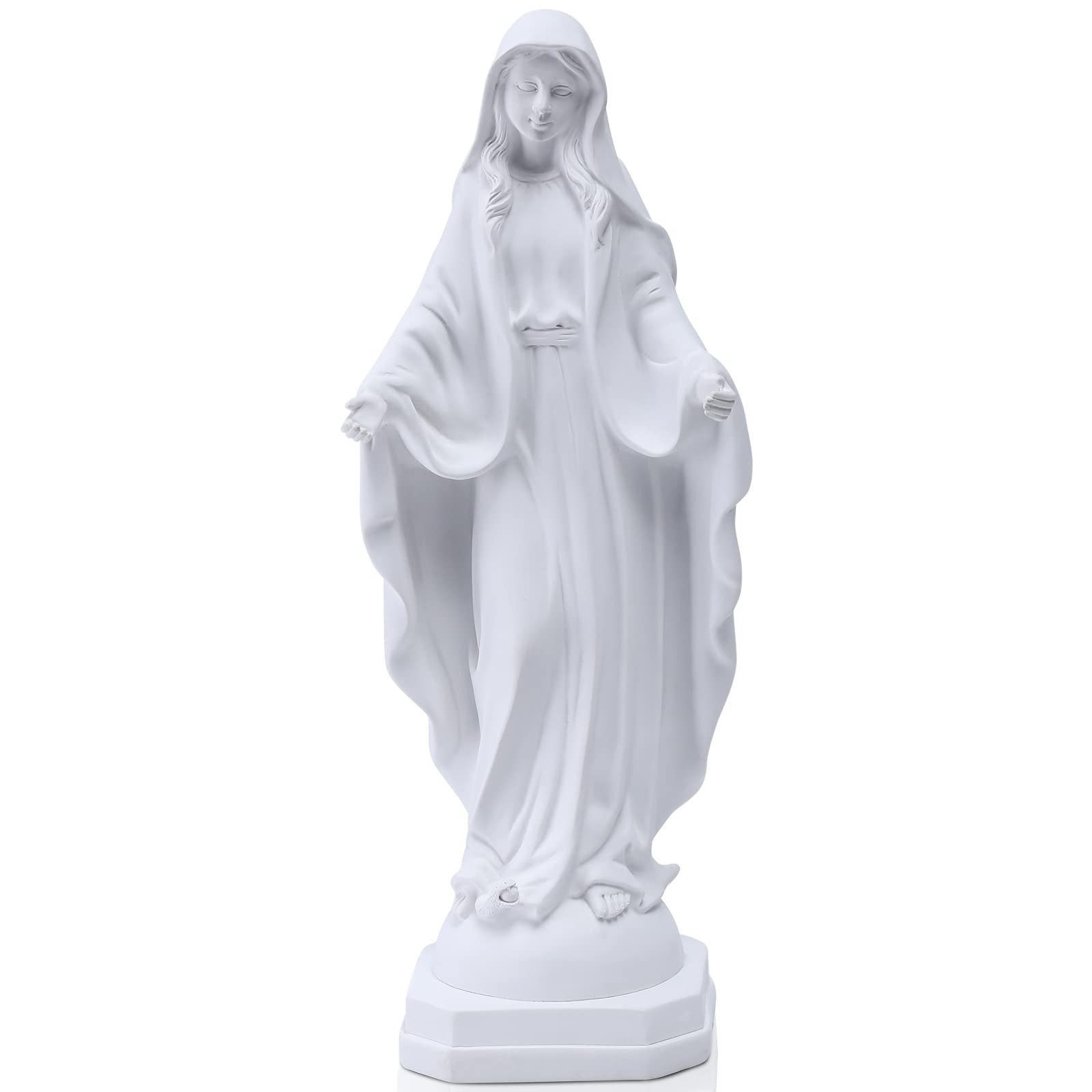 QIANLING 30 cm Statue der Jungfrau Maria, Gartendekoration im Freien, wasserdicht, sonnenfest, Statue der Jungfrau Maria im Freien, religiöses Geschenk, für Garten, Hof, Friedhofsdekoration im Freien - Image 1