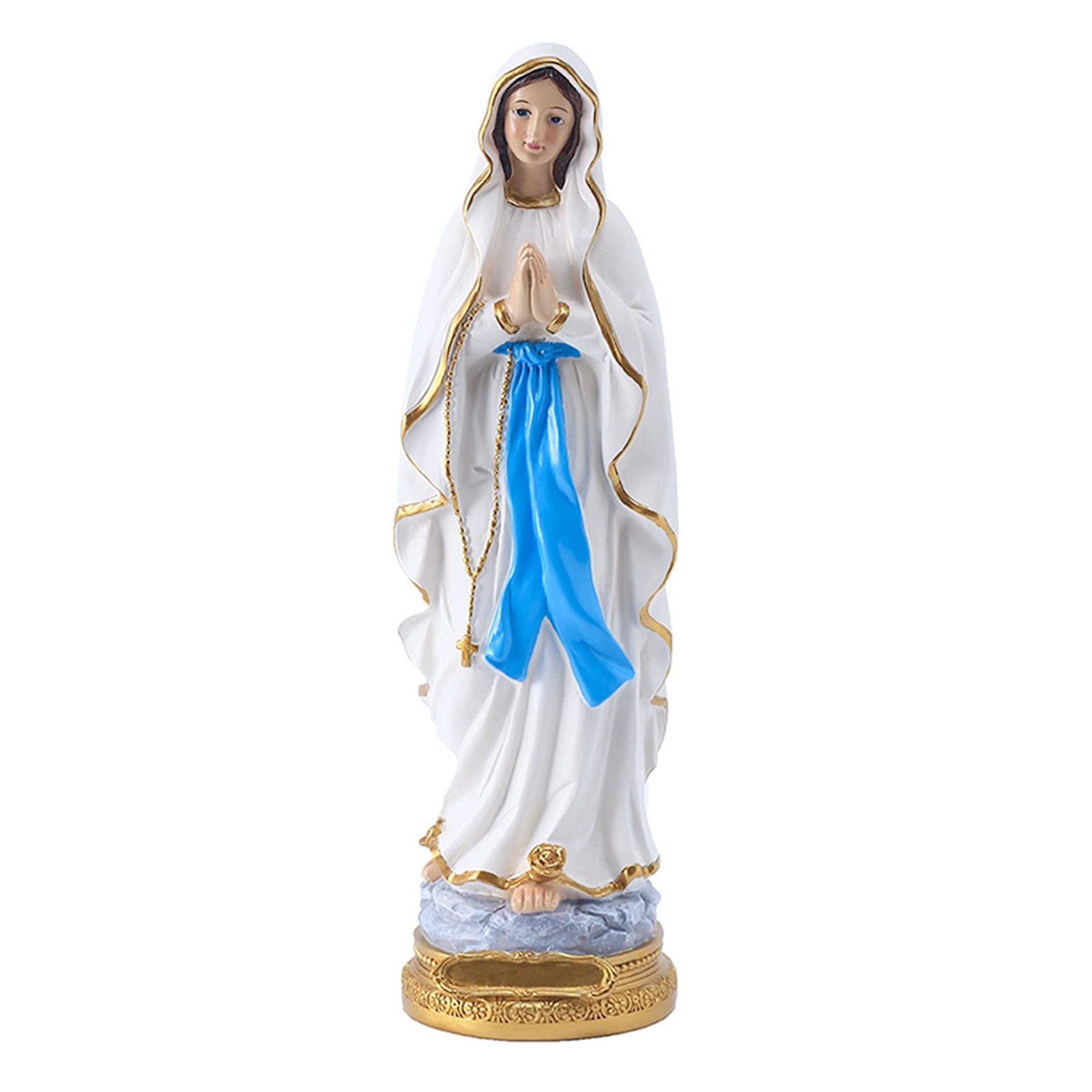 QIANLING 39cm H Lourdes Jungfrau Maria Statue, katholisch gesegnete Jungfrau Maria Figur, katholisches Geschenk Harz Marienstatue, geeignet für religiöse und Wohnkultur, Füllung Innen Raum - Image 1