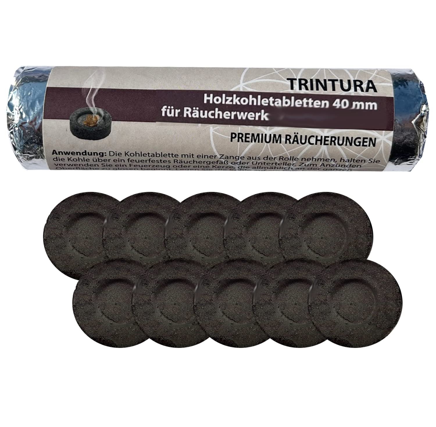 Räucherkohle zum Räuchern 40mm selbstzündende Kohle Kohletabletten für Weihrauch Räucherpfanne und Weihrauchbrenner geeignet - Image 1