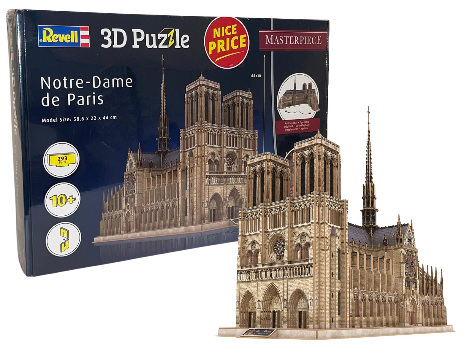 Revell Nice Price 3D Puzzle I Notre Dame de Paris I Ideale Geschenkidee für Jungen, Mädchen, Kinder und Erwachsene ab 10 Jahren I Frankreichs berühmte Kathedrale selber I 4 Stunden Bauspaß - Image 1