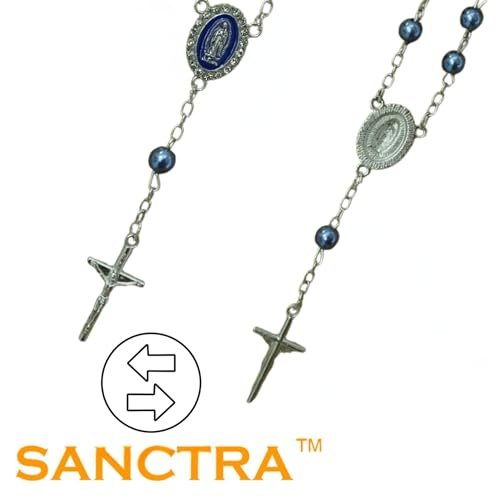 SANCTRA Reiserosenkranz mit einem Dekadenvolumen, handgefertigt und im Heiligen Land gesegnet, Rosenkranz mit Medaille und Kruzifix, Geschenkbeutel und Echtheitszertifikat - Image 4