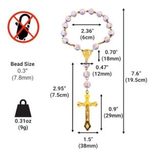 SANCTRA Rosenkranz für den Türknauf, handgefertigt und im Heiligen Land gesegnet, Gebetsperlen mit Medaille und Kruzifix, Geschenkbeutel und Echtheitszertifikat, Kreuz-Türhänger - Image 7