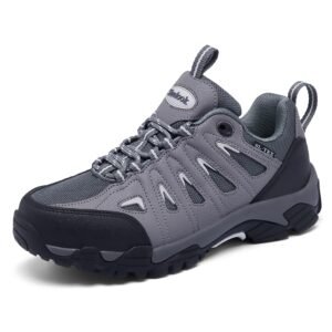SHULOOK Wanderschuhe Damen Wasserdicht Leicht Trekkingschuhe Damen rutschfeste Bergschuhe Outdoor Schuhe für Camping,Hiking,Angeln (Schwarz Grau EU 39) - Image 1