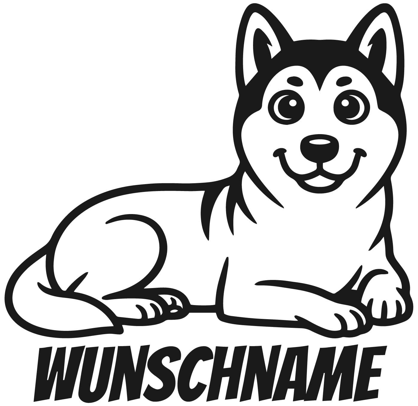 Samunshi® Akita mit Name Hunde Aufkleber Autoaufkleber für Motorrad Fahrrad Roller oder Auto Wohnmobil SUV Geländewagen Sticker Dog Dogo 10 x 10cm - Image 1