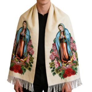 Schal der Maria | Katholischer Blumenschal – Weiche Und Warme Decke Für Gebet, Reisen Oder Den Gebrauch Im Hotel | Ideale Gärten, Innen, Outdoor, Thanksgiving, Party, Zimmer, App, B, - Image 1