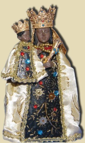 Schwarze Madonna, Höhe 9cm, handbemalen, bekleidet - Image 1