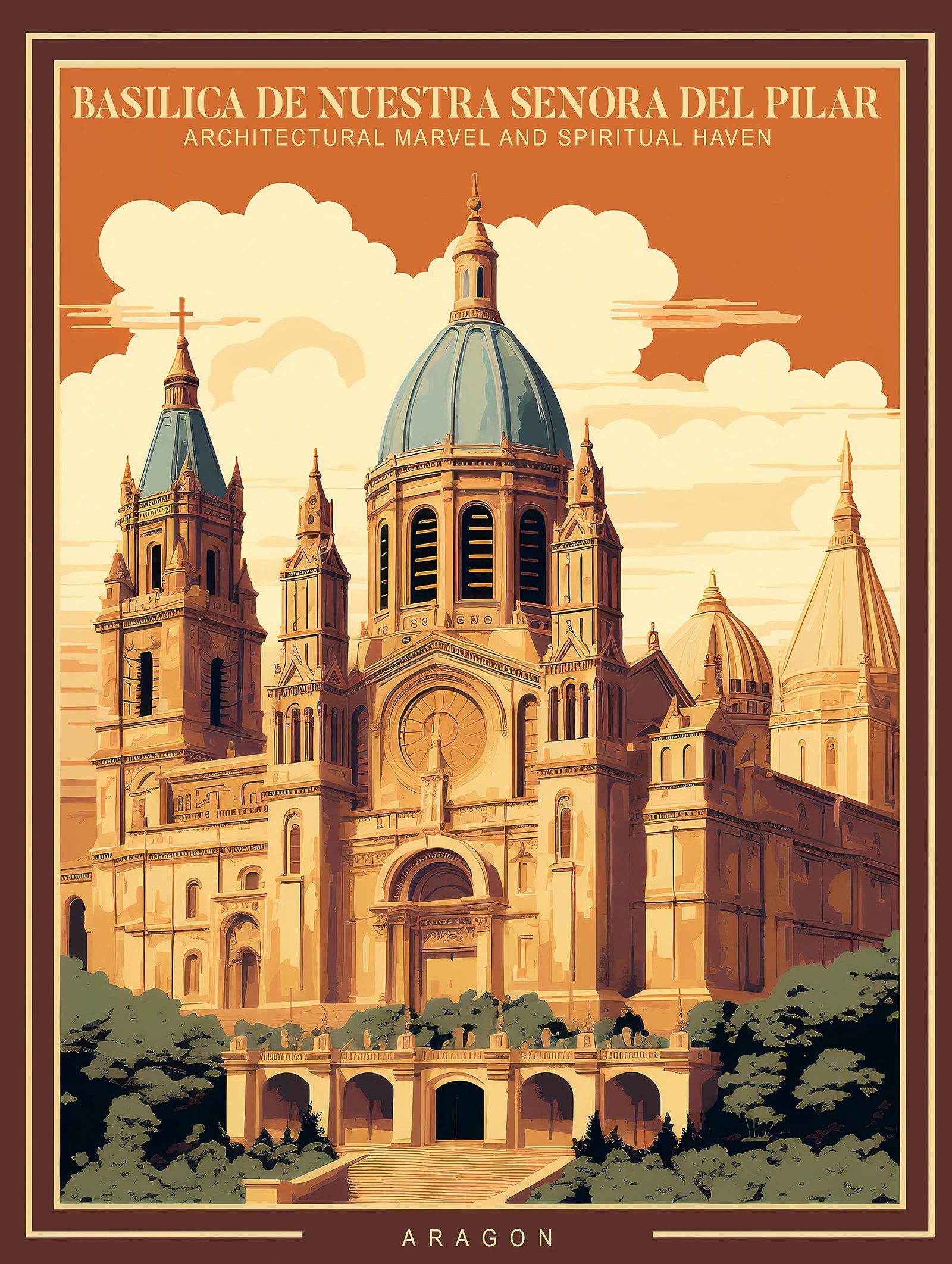 Spanien, Basilica de Nuestra Senora del Pilar | Poster | Wandkunst | Wohnkultur | - Image 1