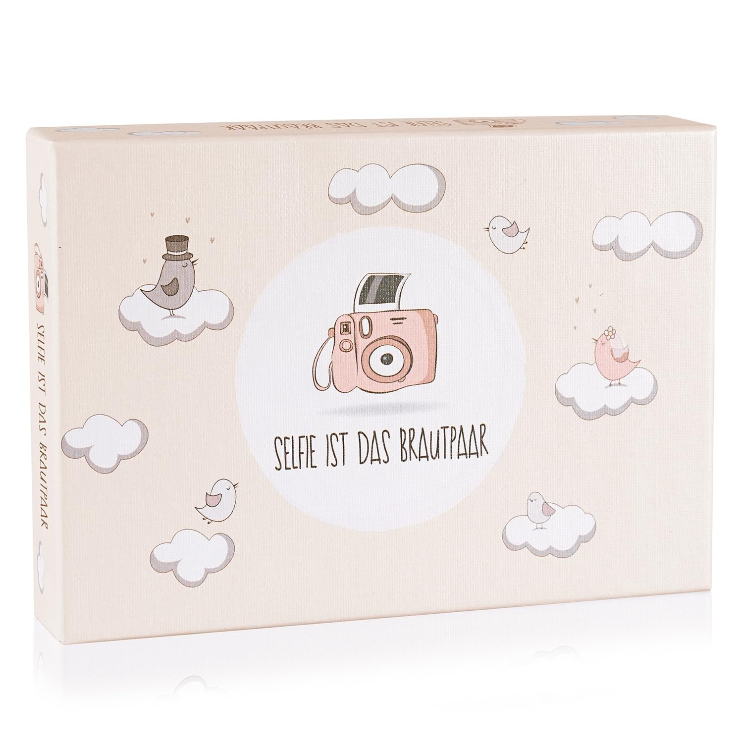 Spielehelden Hochzeitsspiel: Selfie ist das Brautpaar – Box mit kreativen und lustigen Fotoaufgaben – Tolles Spiel für Gäste oder Geschenkidee für das Brautpaar – Eisbrecher für die Hochzeit - Image 1