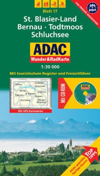 St. Blasier-Land, Bernau, Todtmoos, Schluchsee: 1:30000. Schwarzwald. GPS-genau: Mit ToppTipps, ADAC-geprüfteTop-Tipp-Touren. Mit touristischem ... (ADAC Rad- und WanderKarte mit CD-ROM) - Image 1