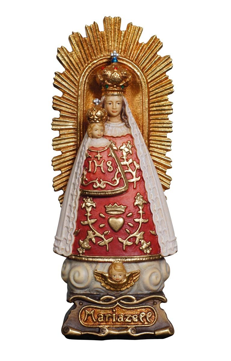 Statue Madonna Mariazell mit Speichenbrett aus Holz, verschiedene Höhen erhältlich (11 cm) - Image 1
