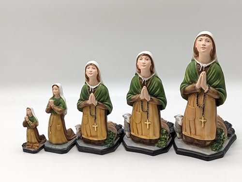 Statue der Heiligen Bernadette von Soubirous. Verschiedene Höhen. Heilige Bernadette von Lourdes. 10, 14, 18, 21, 25 cm. Aus Marmorpulver. Für den Innen- und Außenbereich geeignet. (10 cm) - Image 2