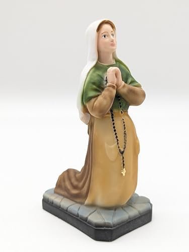 Statue der Heiligen Bernadette von Soubirous. Verschiedene Höhen. Heilige Bernadette von Lourdes. 10, 14, 18, 21, 25 cm. Aus Marmorpulver. Für den Innen- und Außenbereich geeignet. (10 cm) - Image 3