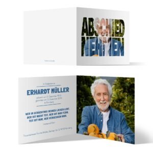 Sterbebild (10 Stück) Totenzettel Trauerkarten Individuell Personalisiert - Fotoschrift Bildausschnitt - Image 1