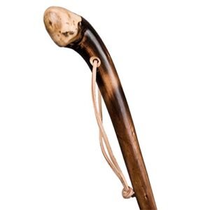 Stock-Fachmann Wanderstock Naturwurzel geflammt mit Lederschlaufe (120 cm) - Image 1