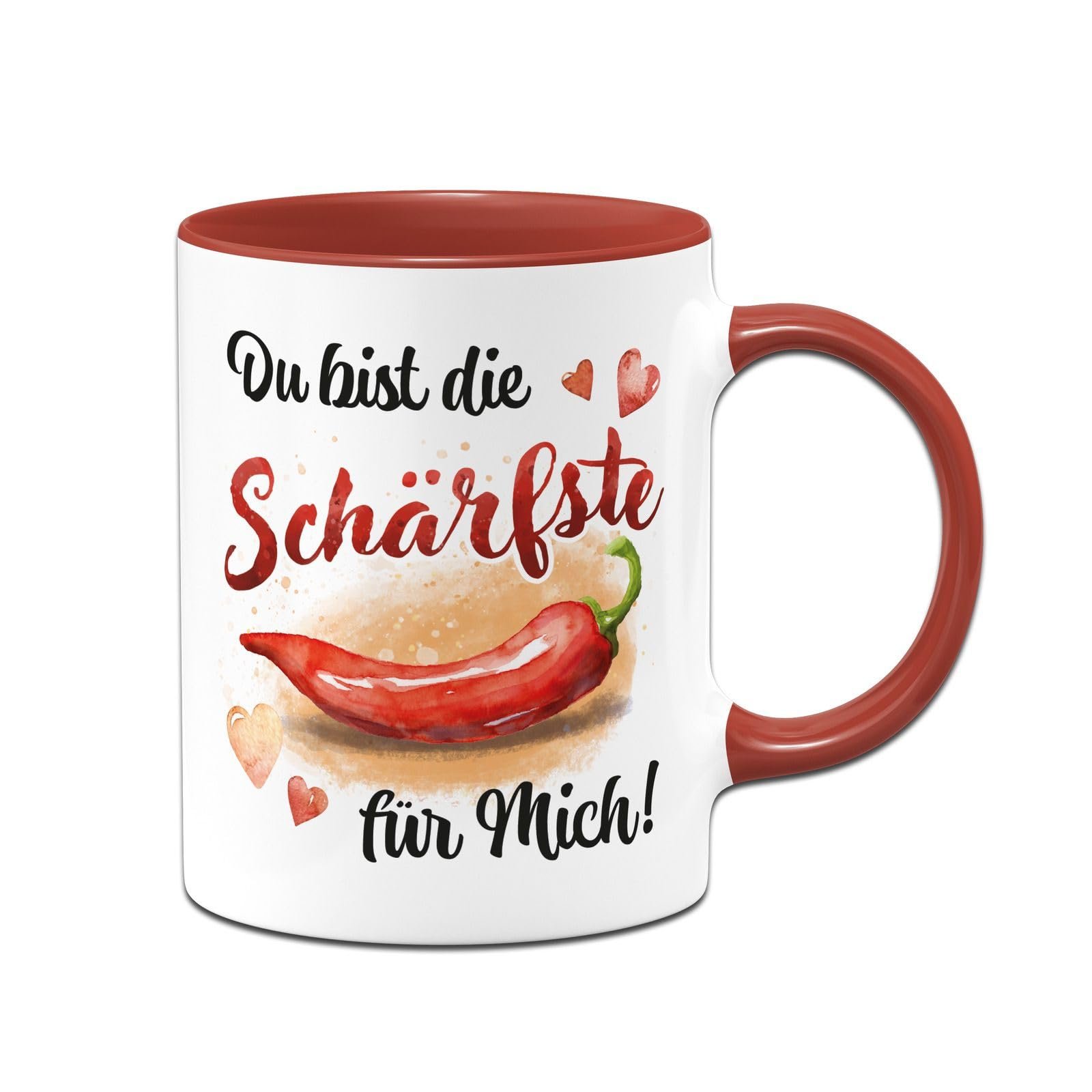 Tassenbrennerei Tasse - Du bist die Schärfste für mich! - Ich liebe Dich Geschenke für Frauen, Freundin - Kaffeetasse mit Spruch zum Valentinstag für Frau (Rot) - Image 1