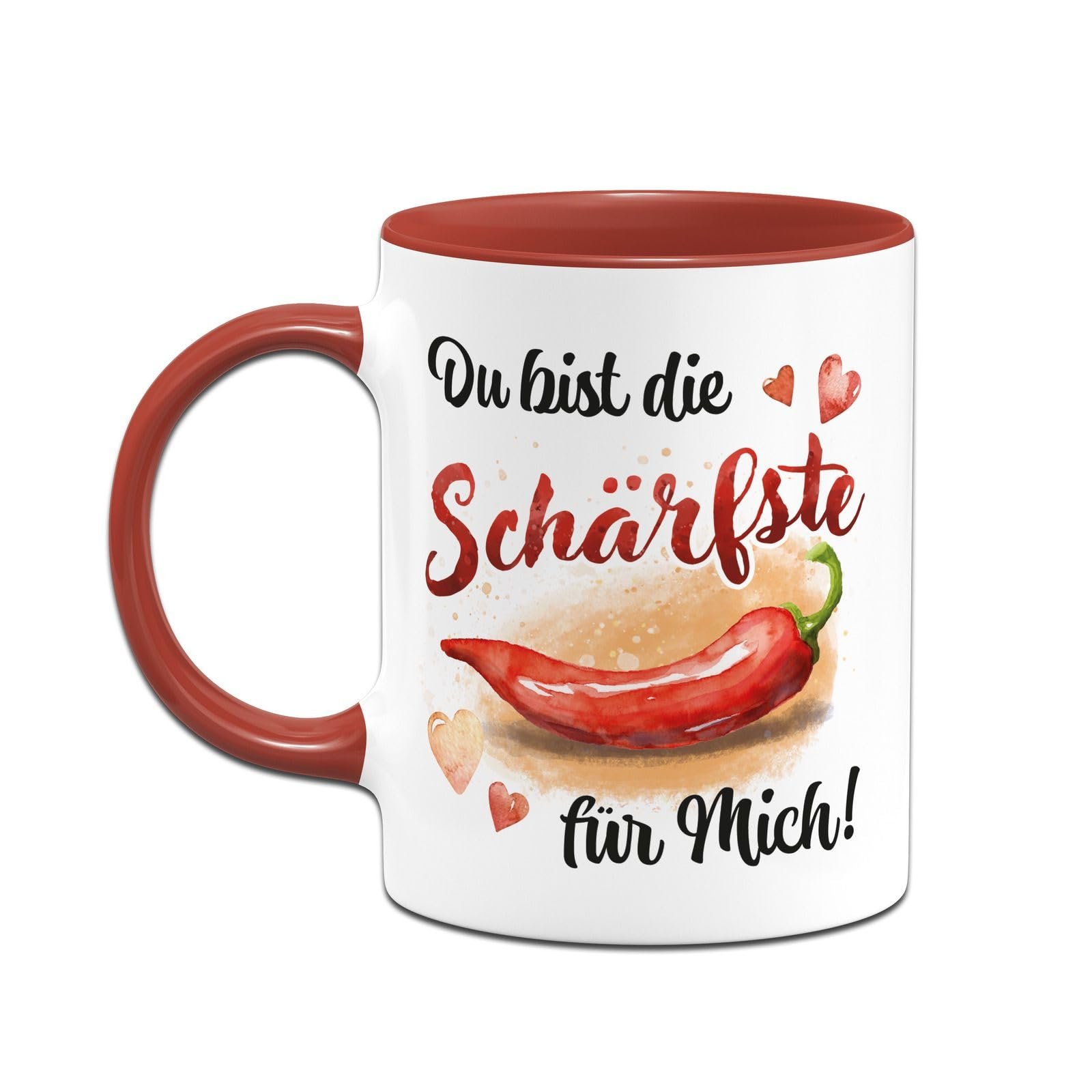 Tassenbrennerei Tasse - Du bist die Schärfste für mich! - Ich liebe Dich Geschenke für Frauen, Freundin - Kaffeetasse mit Spruch zum Valentinstag für Frau (Rot) - Image 2