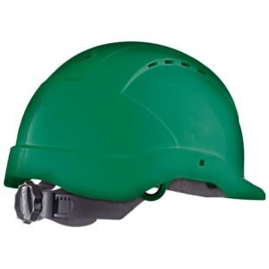 Tector Industrie Schutzhelm nach EN397, mit 6 Punkt Textilriemen und Drehverschluss (grün) - Image 1