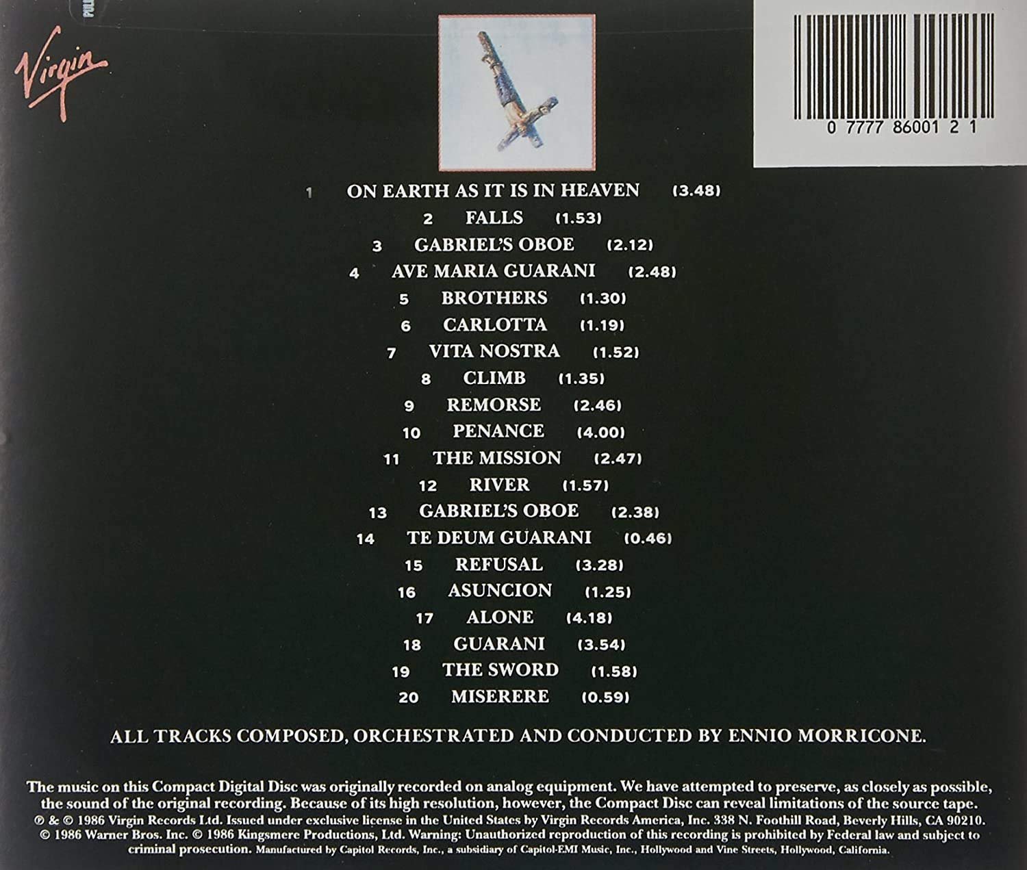 The Mission: Original Soundtrack From The Motion Picture (CD) - Image 2