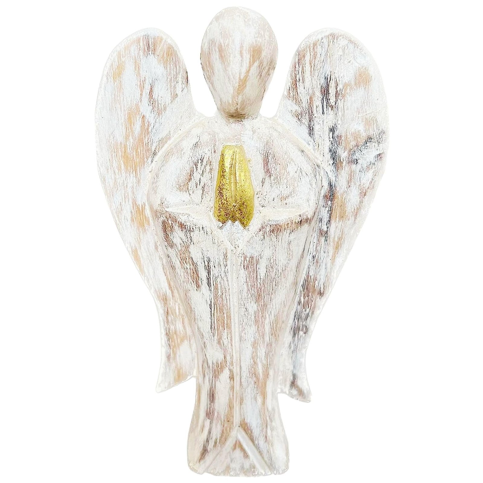 Trintura Holzengel 10 cm – Schutzengel Figur aus Holz handgeschnitzt – Holzfigur Engel klein, Engel Figur aus Holz, Glücksengel Dekofigur, Holzschutzengel Geschenk aus Naturholz - Image 1
