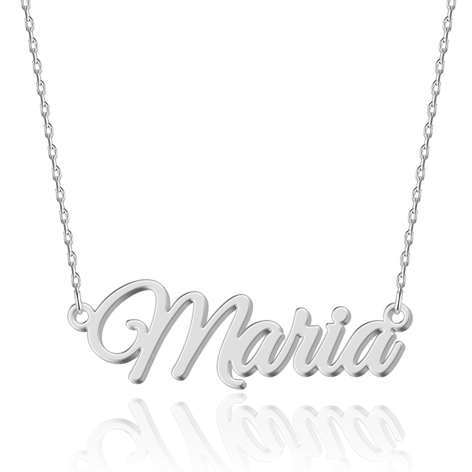 UMAGICBOX Personalisierte Namenskette aus Edelstahl für Damen Maria - Anhänger mit individueller Gravur - Image 1