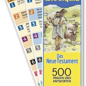 Uljö Taschen-Bibelquiz Blau Neues Testament NT mit 500 Fragen und Antworten in 2 Schwierigkeitsstufen, ab 8 Jahre - Image 1