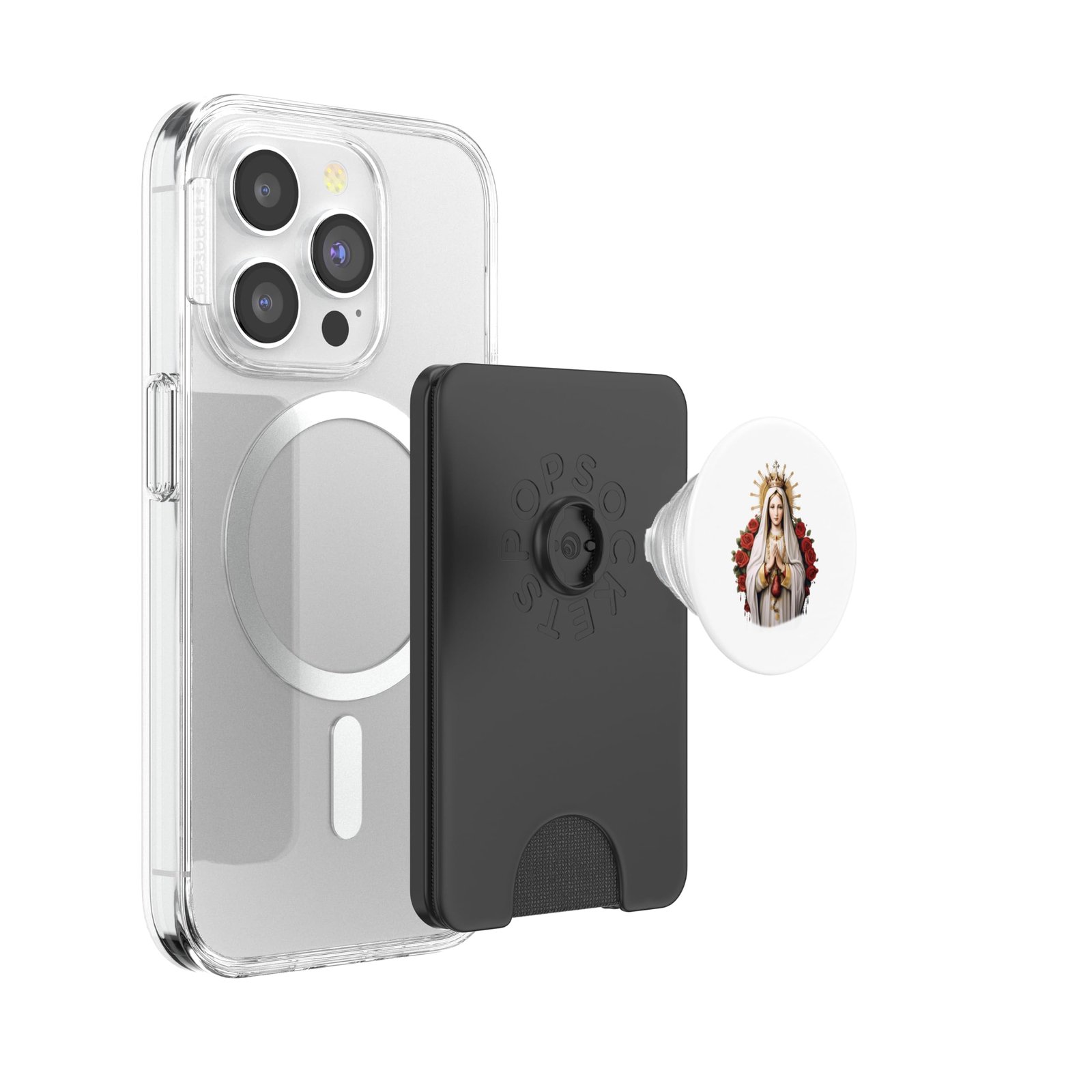 Unsere Liebe Frau von Fatima mit Rosenkranz katholischer christlicher Glaube PopSockets PopWallet für MagSafe - Image 3