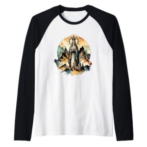Unsere Liebe Frau von Montserrat Heilige Maria Mächtiges Symbol Mutter Raglan - Image 1