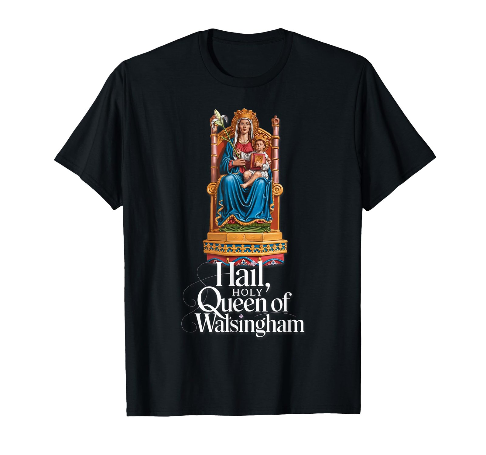 Unsere Liebe Frau von Walsingham Nazareth Marian Catholic T-Shirt - Image 1