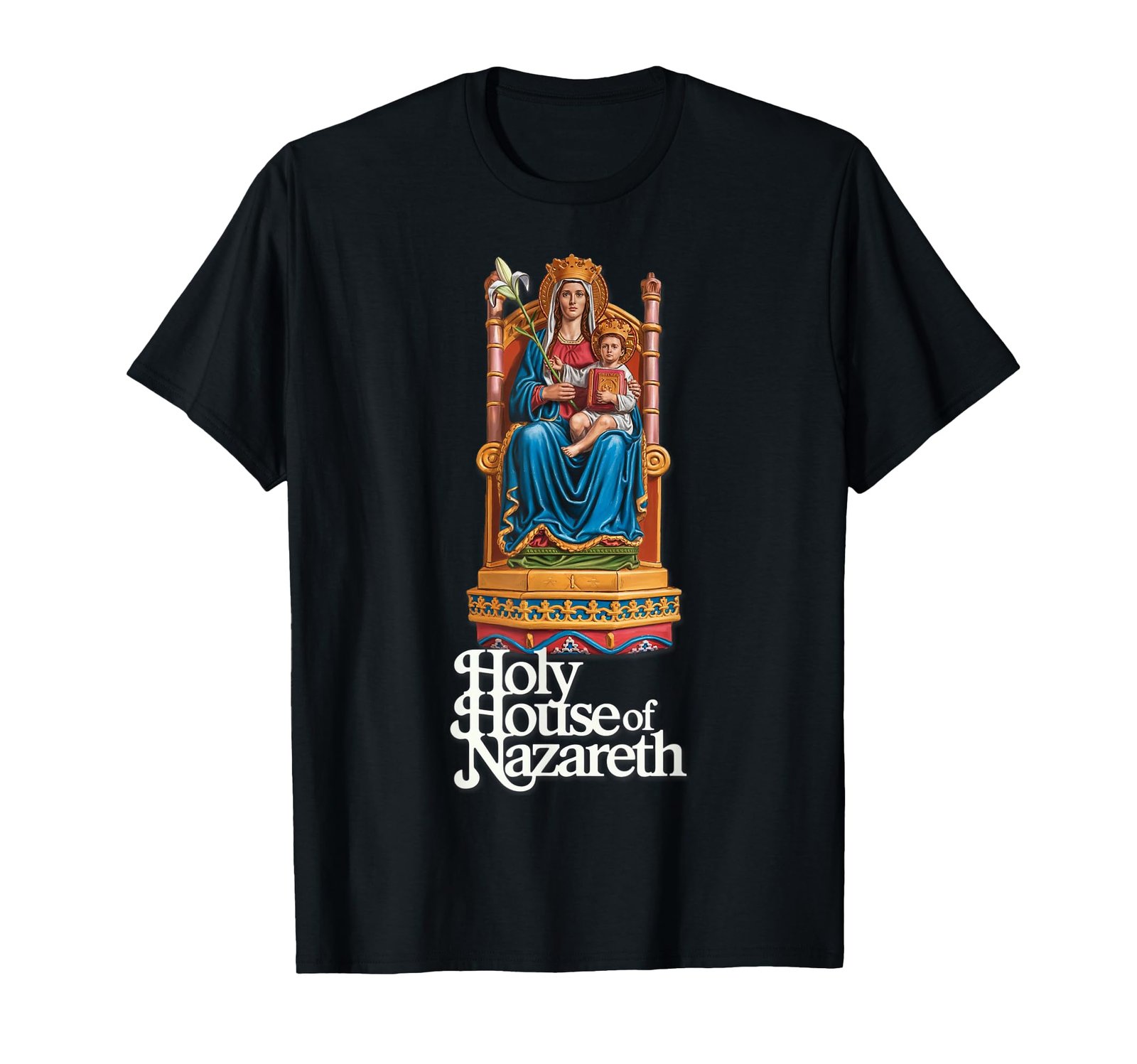 Unsere Liebe Frau von Walsingham Nazareth Marian Catholic T-Shirt - Image 1