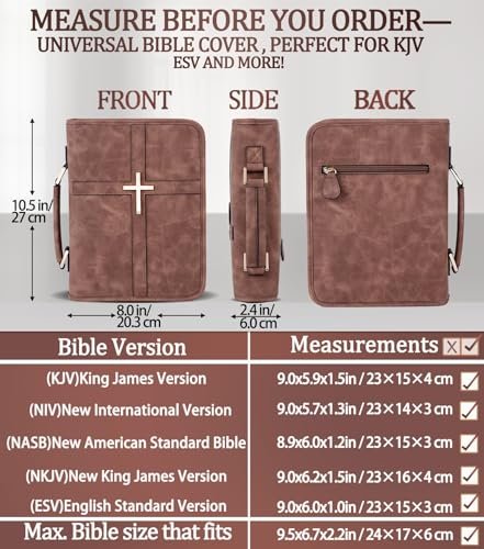 Veganes Leder Bibel Cover Case Bibeltasche mit Handytasche Bibelhülle für Männer Frauen Christliche Geschenkbox Verpackung (Braun) - Image 6