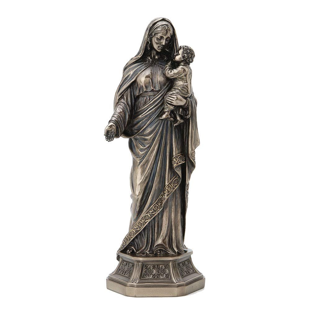 Veronese Design Religiöse Skulptur, Heilige Mutter Maria mit Jesuskind, antikes Bronze-Finish, 29 cm - Image 1