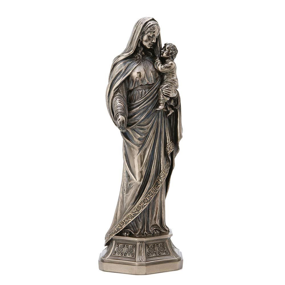 Veronese Design Religiöse Skulptur, Heilige Mutter Maria mit Jesuskind, antikes Bronze-Finish, 29 cm - Image 2