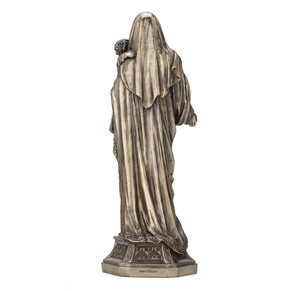 Veronese Design Religiöse Skulptur, Heilige Mutter Maria mit Jesuskind, antikes Bronze-Finish, 29 cm - Image 4
