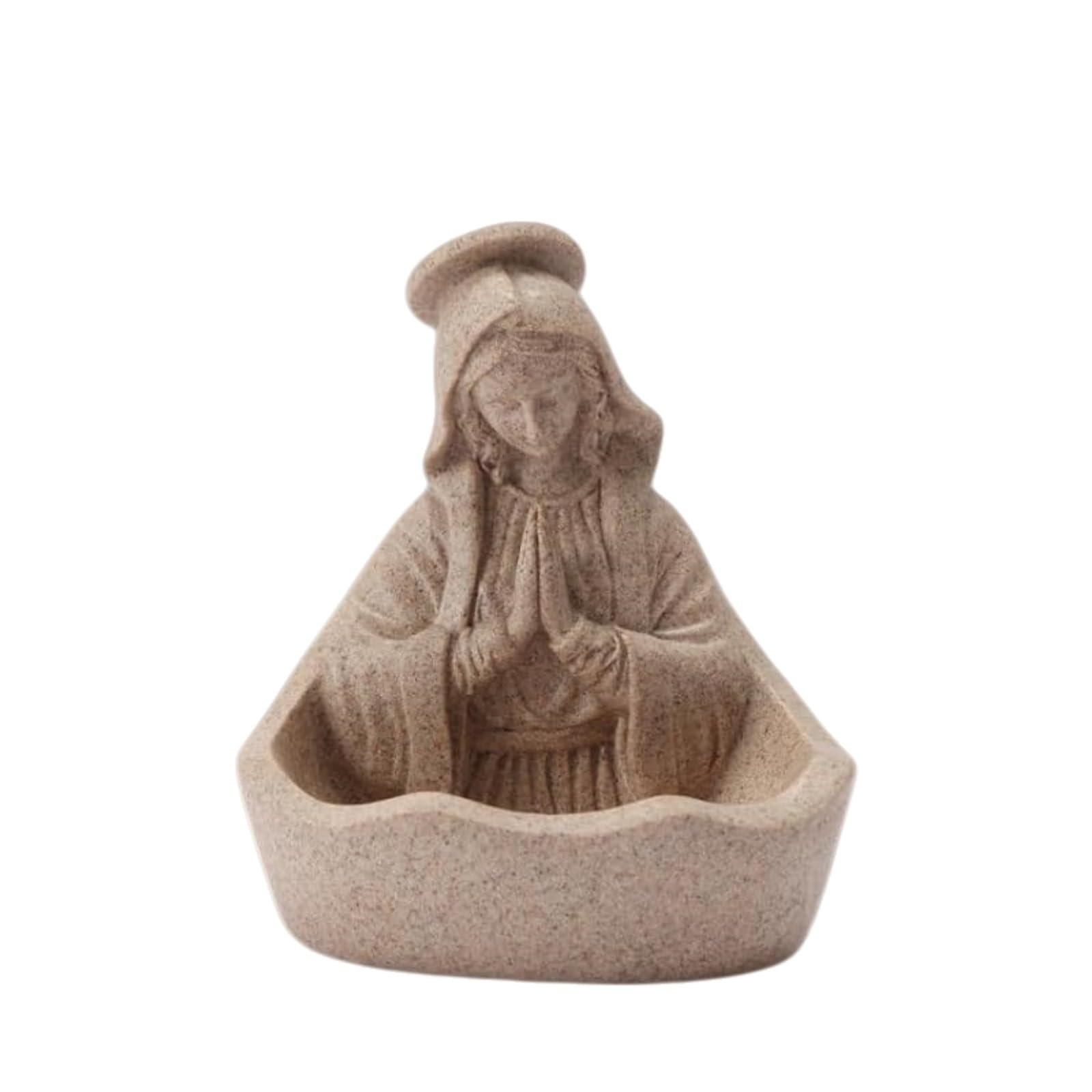 Vexsama Jungfrau Maria Statue 16cm Heilige Maria Figur mit Rosenkranz Schale Wohnkultur und Religiöse Geschenke - Image 1
