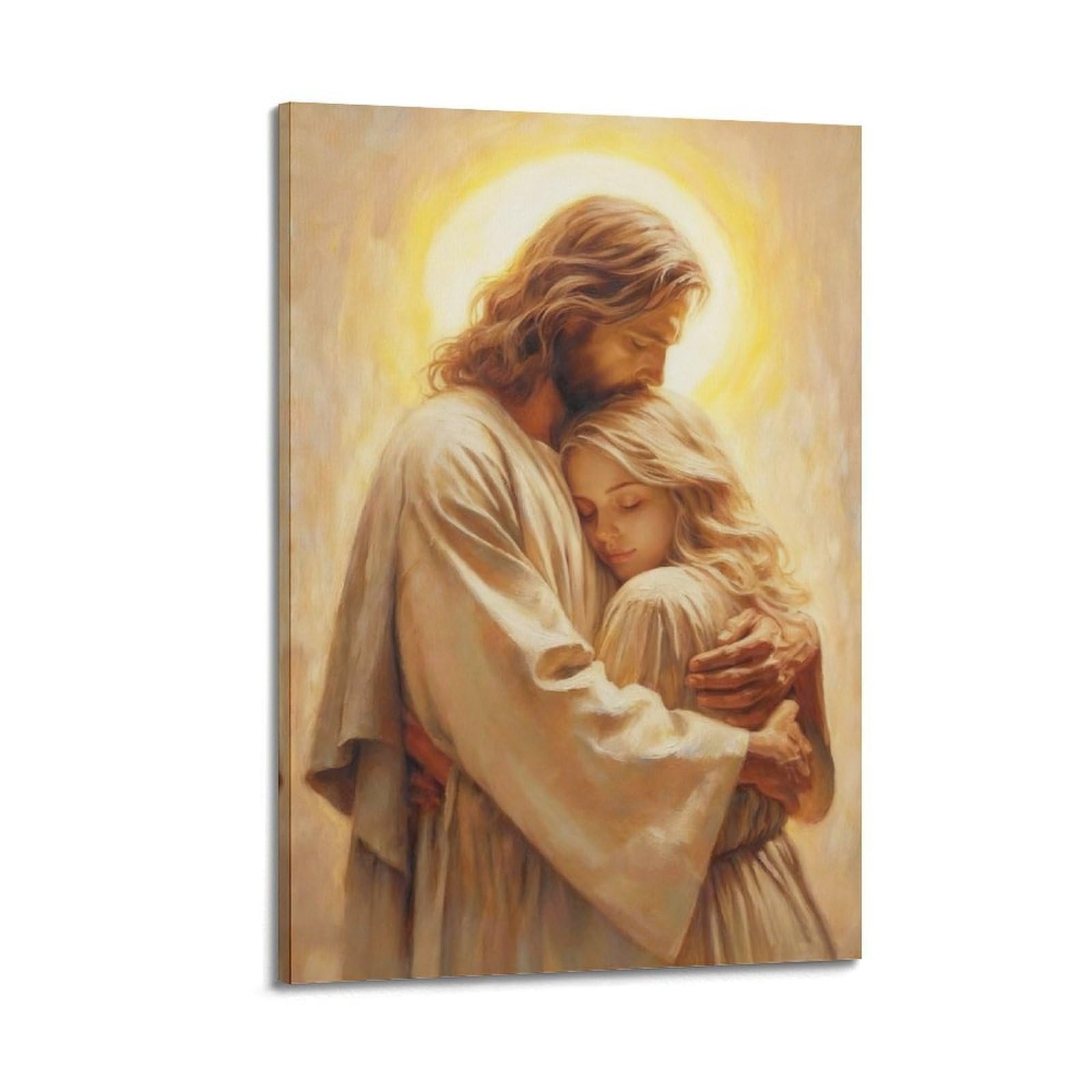 Wanddekor-Poster mit Jesus umarmender Frau – Ihr Retter, Jesus und Mädchen, Kunst, Bibelmalerei, Leinwandgemälde, christliches Geschenk, Malerei, Drucke, Gott, Wohnzimmerdekoration, 30 x 45 cm - Image 1