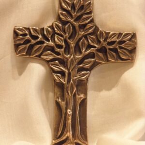 Wandkreuz, Bronze - Bronzekreuz Lebensbaum 18cm - Image 1