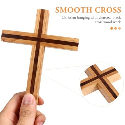 Wandkreuz, Echtes Holz Kreuz, Kruzifix, Holzkreuz Kreuz Wand Anhänger, Auferstehungskreuz Christliches Katholisches Kruzifix Ornament Geschenkidee, 23,8 cm - Image 10