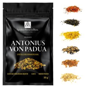 Weihrauch Heiliger Antonius von Padua – Heiliges & Authentisches Harz in Körnerform 50 g – Für Räuchergefäß oder Duftbrenner – Suche nach verlorenen Gegenständen – Schutz – Innerer Frieden - Image 1