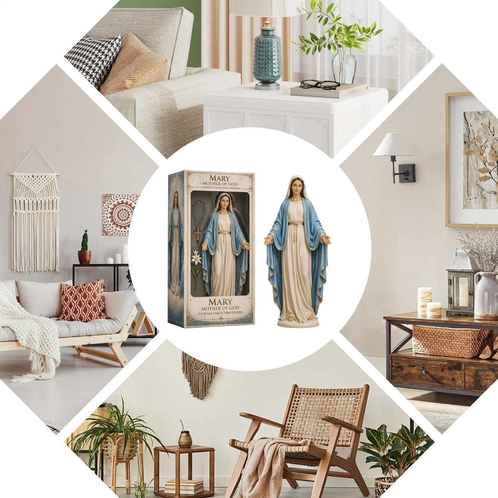 Wgoihd Mutter Maria Statue | 16 cm Madonna Heilige Maria Statue Elegante Wohnkultur | Feine Katholische Figur Als Dekoration Für Altar, Schrein Und Kirche, Ideale Deko Für Gebetsraum, Zuhause - Image 4