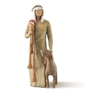 Willow Tree Zampognaro - Hirte mit Sackpfeife und Ziege als Ergänzung zur Willow Tree Nativity Krippe - Image 1