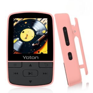 Yoton Bluetooth 5.2 MP3-Player mit Sportclip, HiFi-Klangqualität, Equalizer, Variable Abspielgeschwindigkeit, FM-Radio, Sprachaufnahme, Schrittzähler, inkl. Kopfhörer, Rosa - Image 1