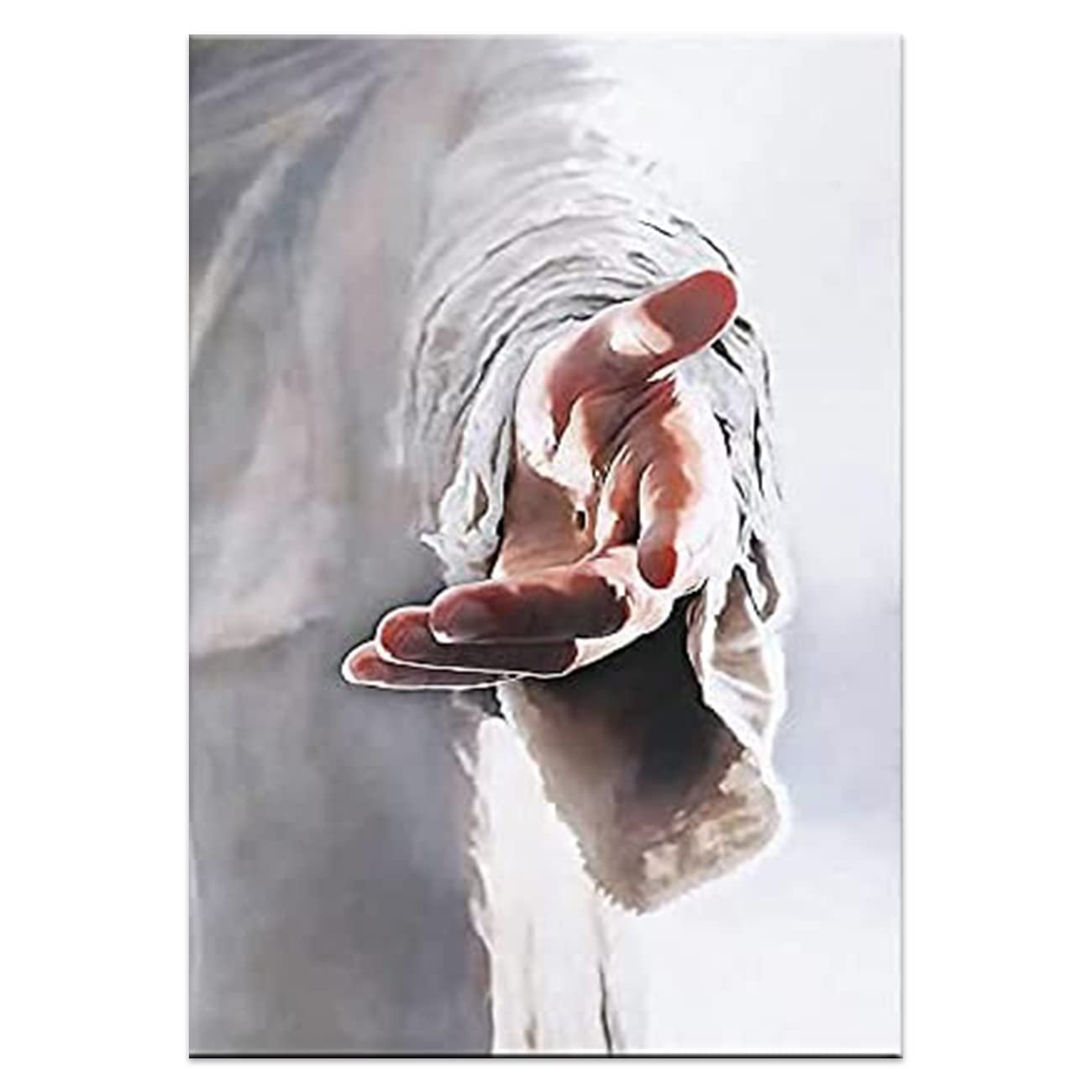 ZHONGYUTONG Jesus Leinwand Kunstdruck Gib mir deine Hand Christliche Poster Religiöse Bilder Gemälde für Schlafzimmer Wohnzimmer Büro Küche Dekoration (30x45cm, Kein Rahmen) - Image 1