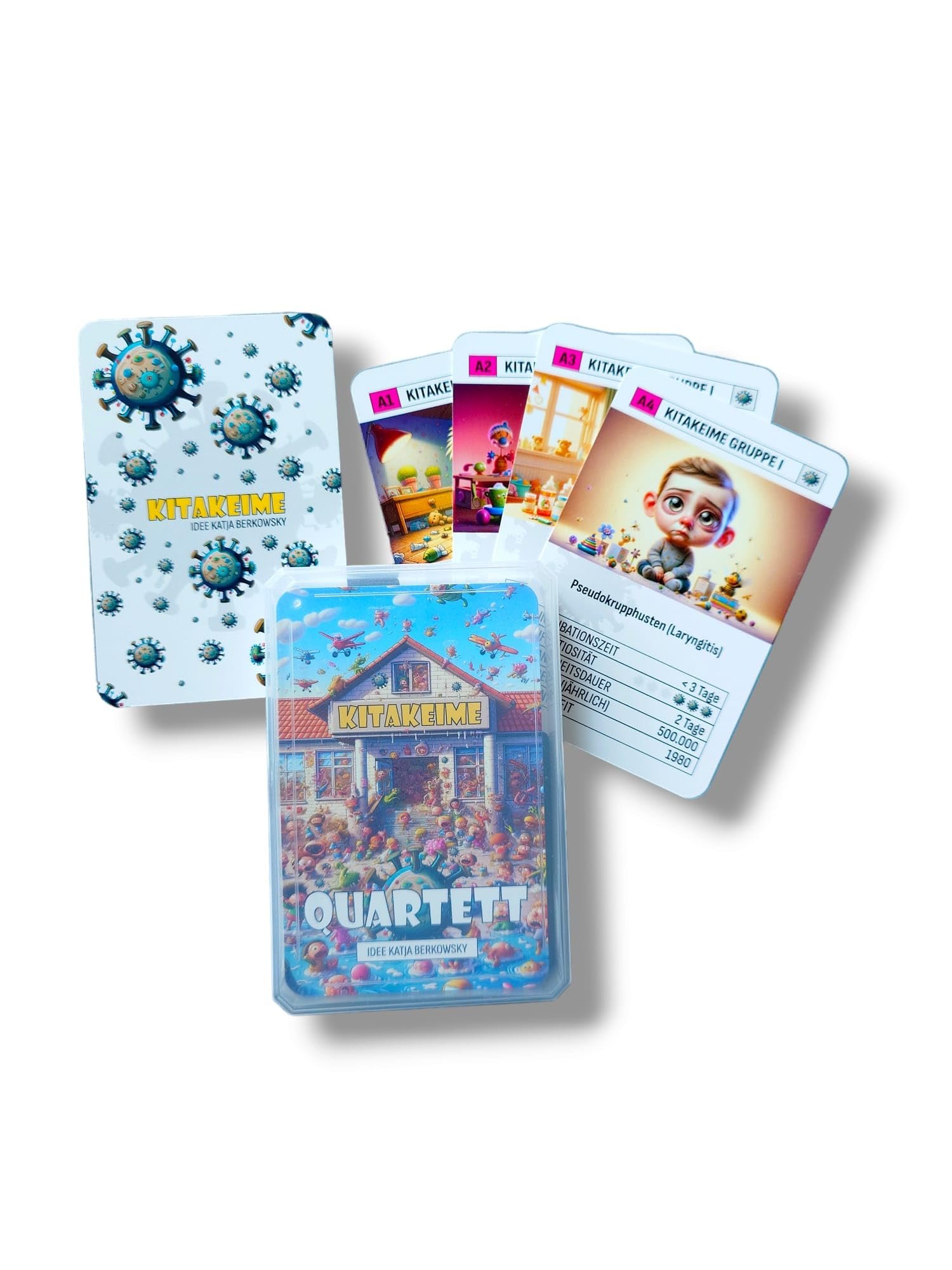 ZYZYZK Katja Berkowsky Quartett Kartenspiel Kitakeime - Kartenspiel, 36+ Jahre, Handgemacht, Unisex, Kind, Deutsch - Image 1